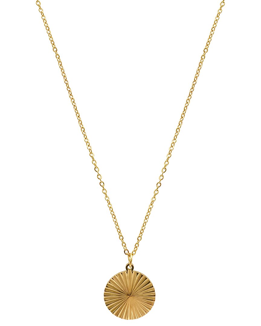 Adornia 14k Gold Plated Medallion Burst Pendant Necklace In Yellow