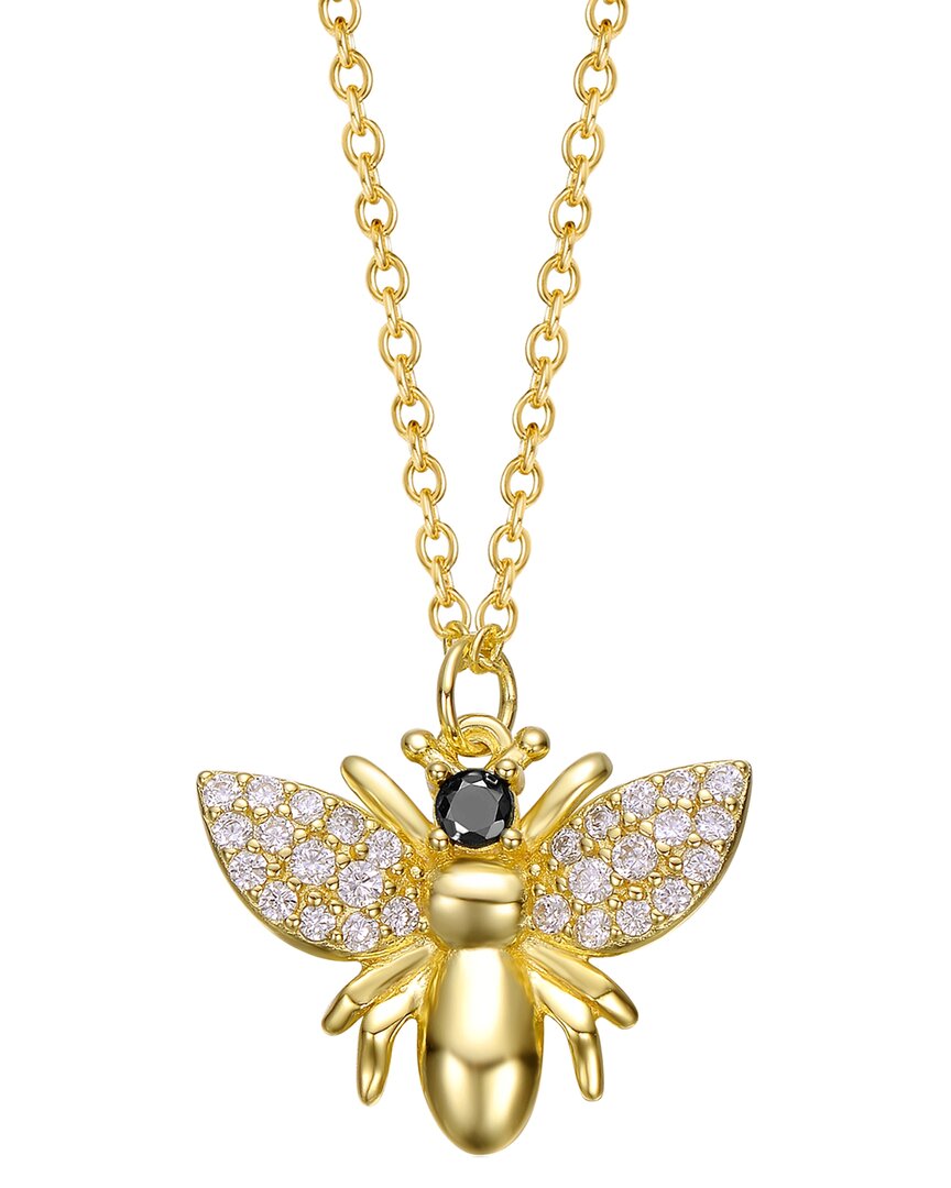 Rachel Glauber 14k Plated Cz Pendant Necklace