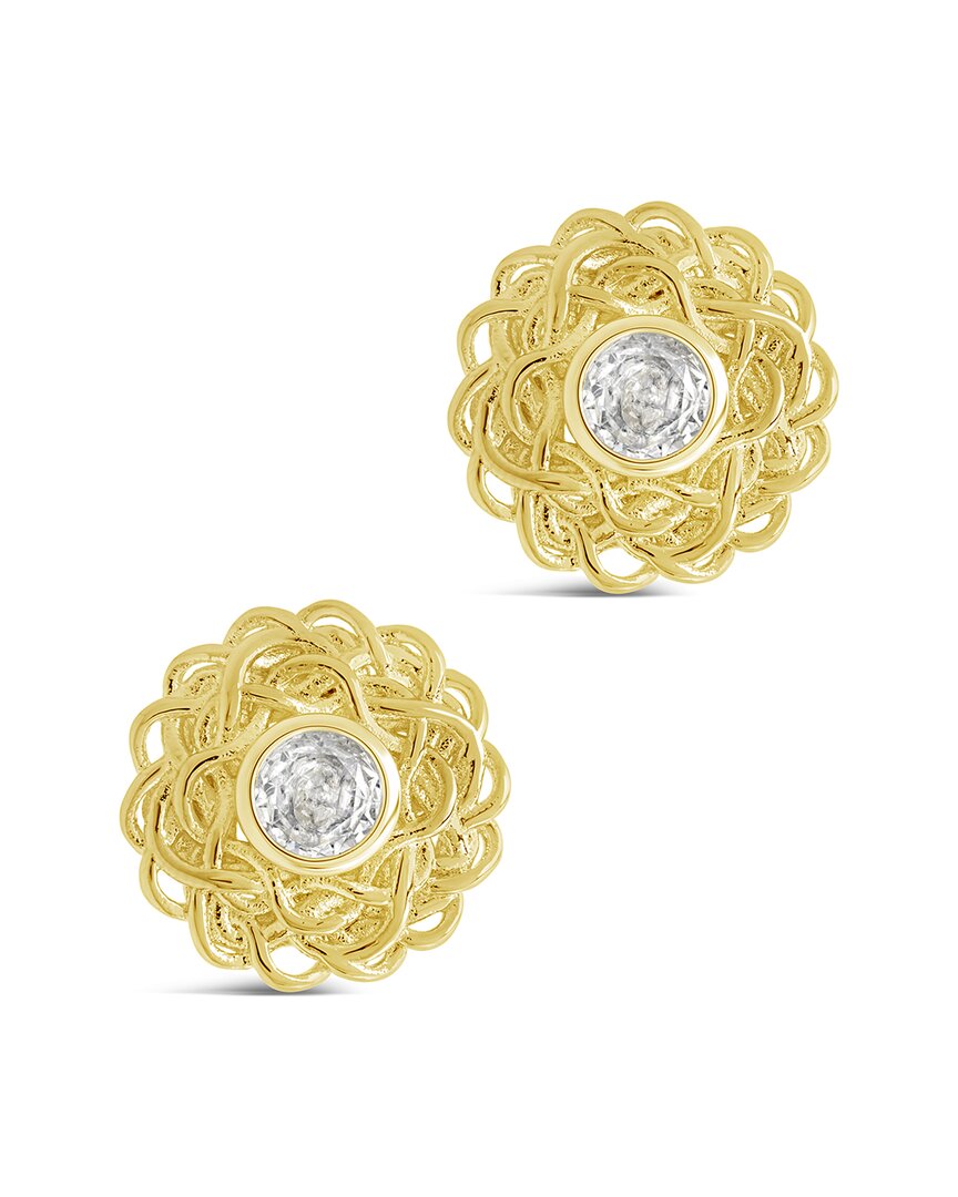 STERLING FOREVER STERLING FOREVER 14K PLATED CZ LANIRA STUDS