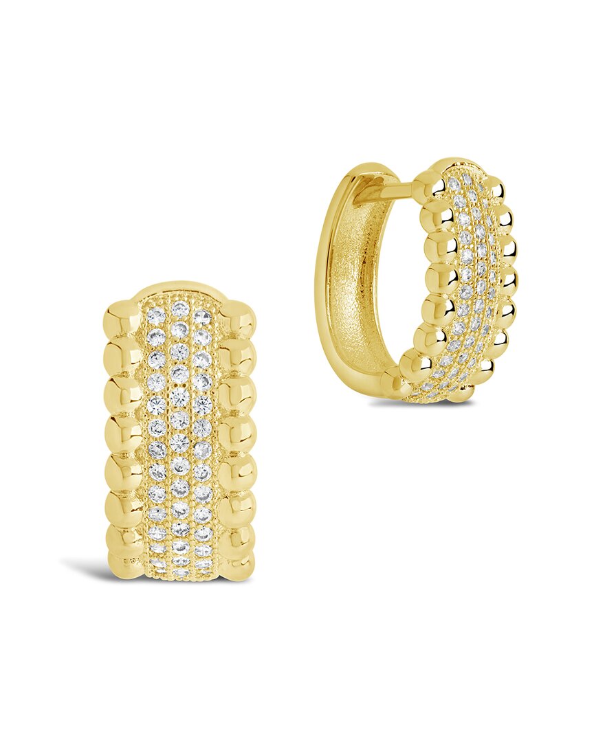 Sterling Forever Ellerie Cubic Zirconia Micro Hoop Earrings