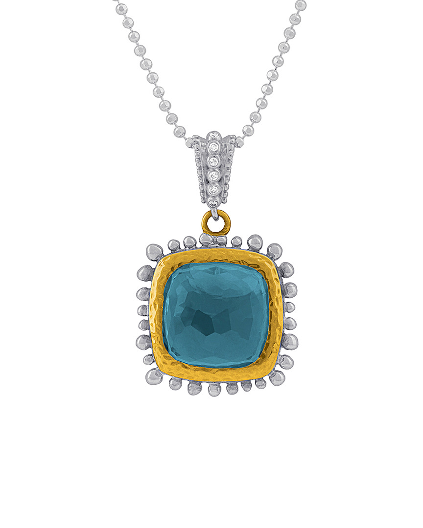 Image of Michael Aram Molten K & Silver . ct. tw. Diamond Blue Topaz Necklace