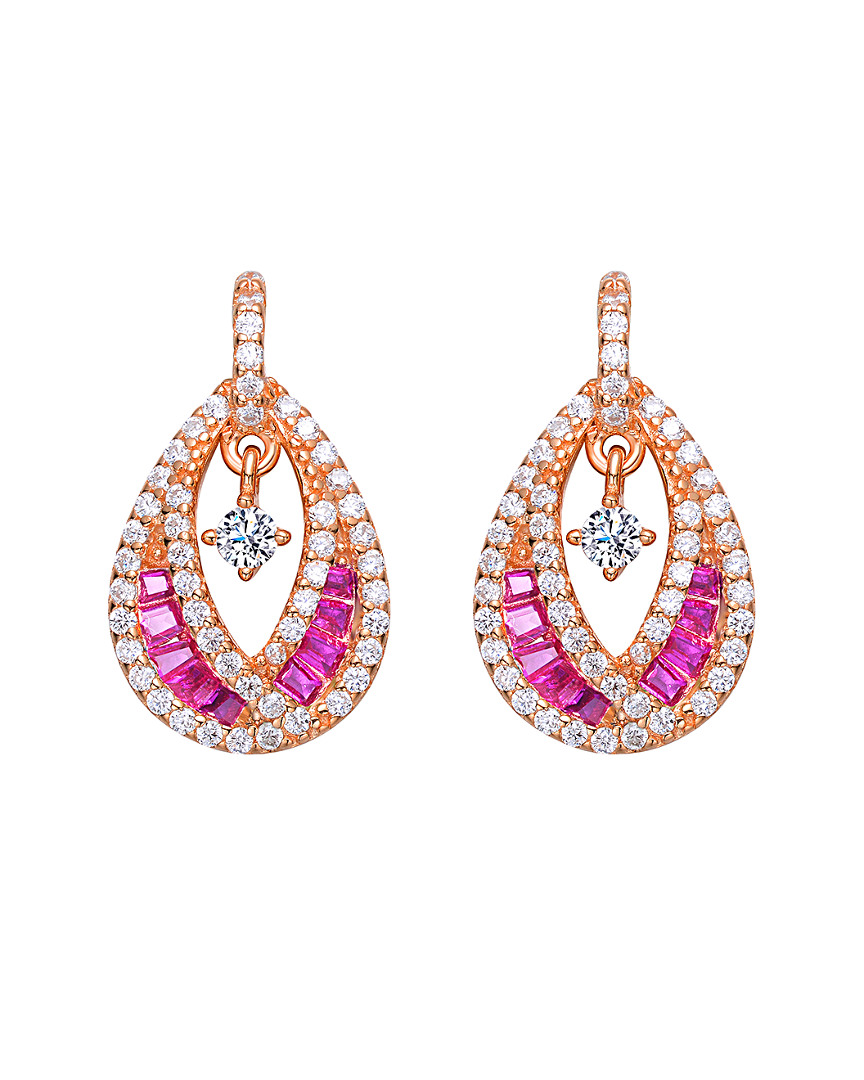 Genevive 18k Rose Gold Vermeil Earrings