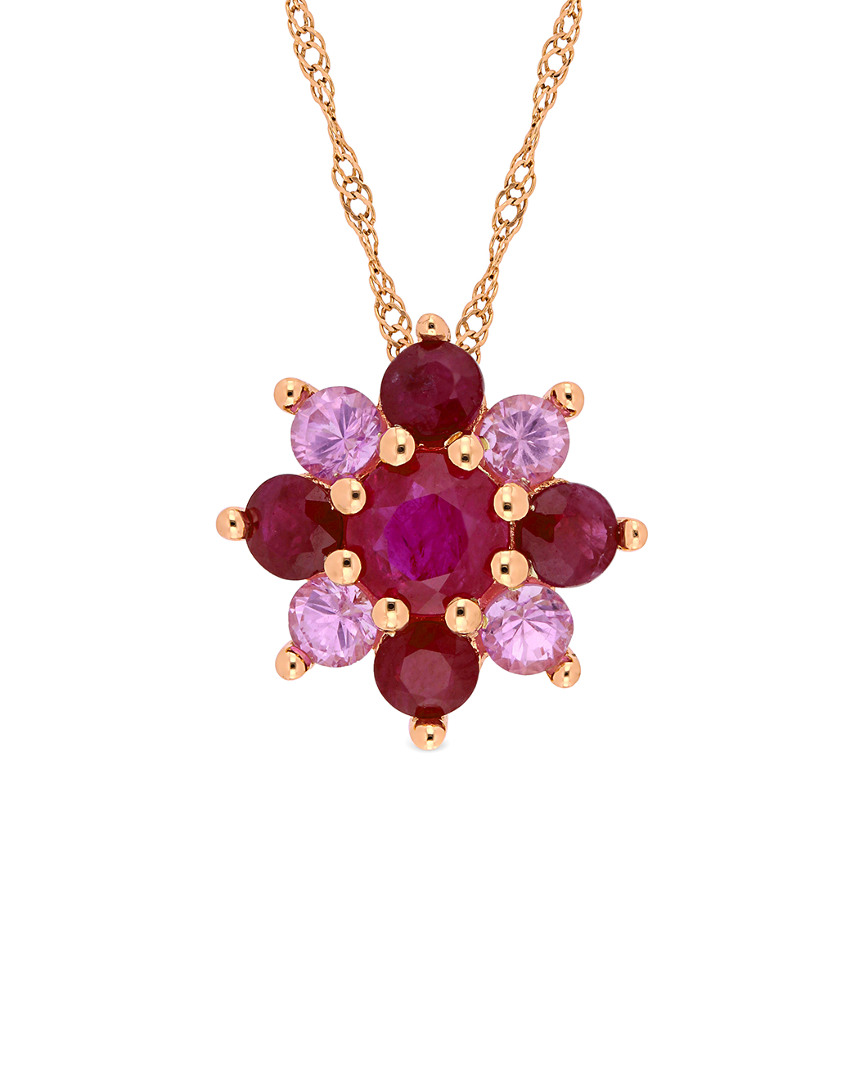 Rina Limor 14k Rose Gold 1.85 Ct. Tw. Gemstone Pendant Necklace