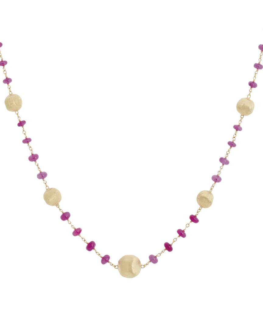 Marco Bicego Africa Precious Gold Ruby Single Strand Necklace In Multi