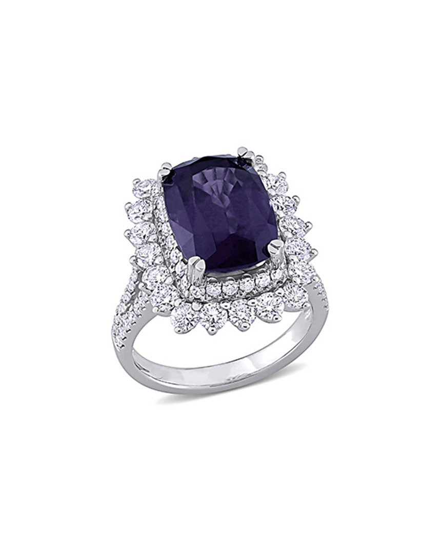 Diamond Select Cuts 14k 7.91 Ct. Tw. Diamond & Purple Spinel Cocktail Ring