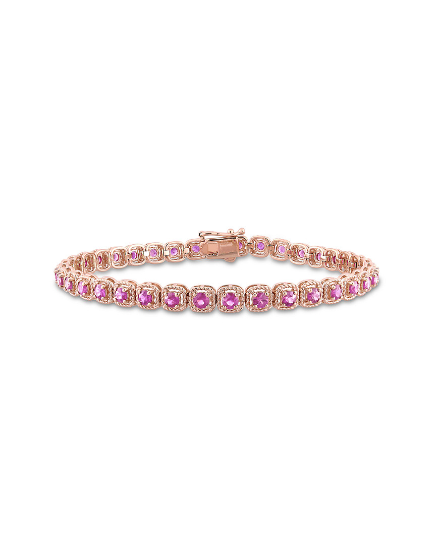 Diamond Select Cuts 14k Rose Gold 3.70 Ct. Tw. Pink Sapphire Bracelet