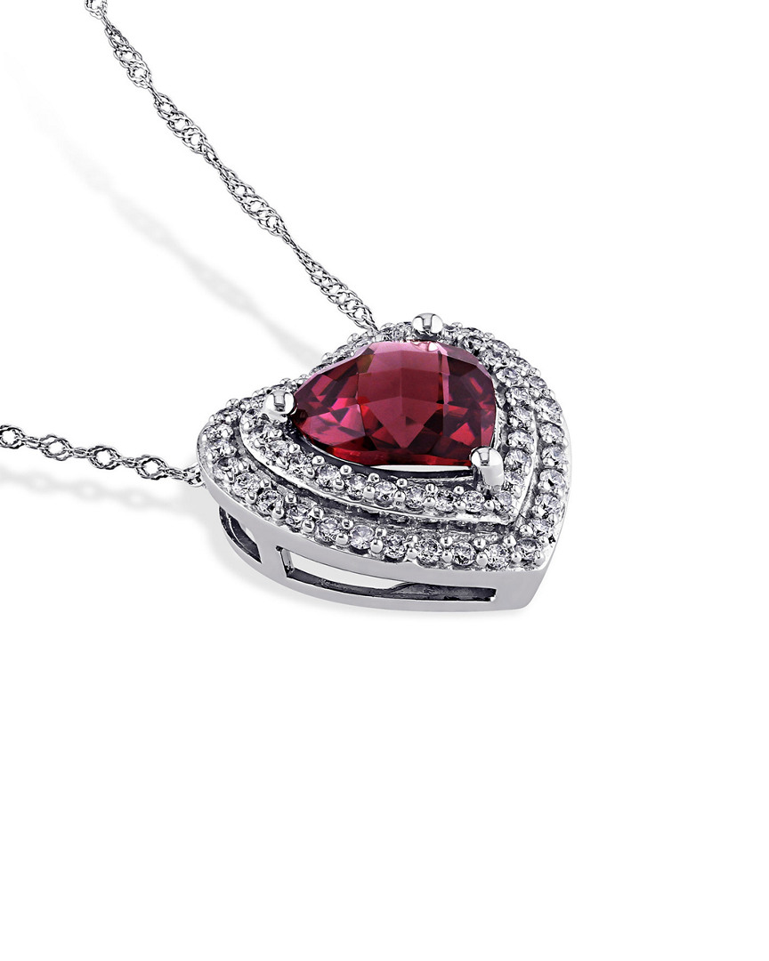 Diamond Select Cuts 14k 2.27 Ct. Tw. Diamond & Rhodolite 30in Pendant Necklace
