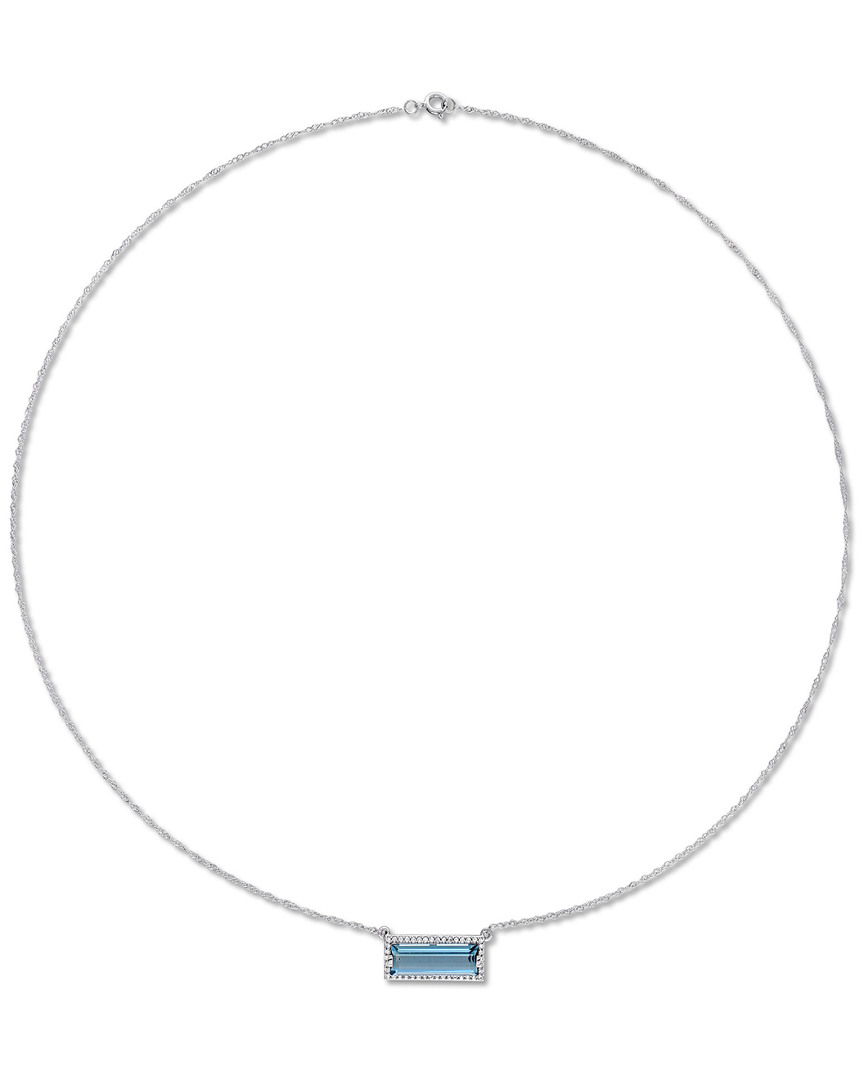 Diamond Select Cuts 14k 3.13 Ct. Tw. Diamond & London Blue Topaz Necklace
