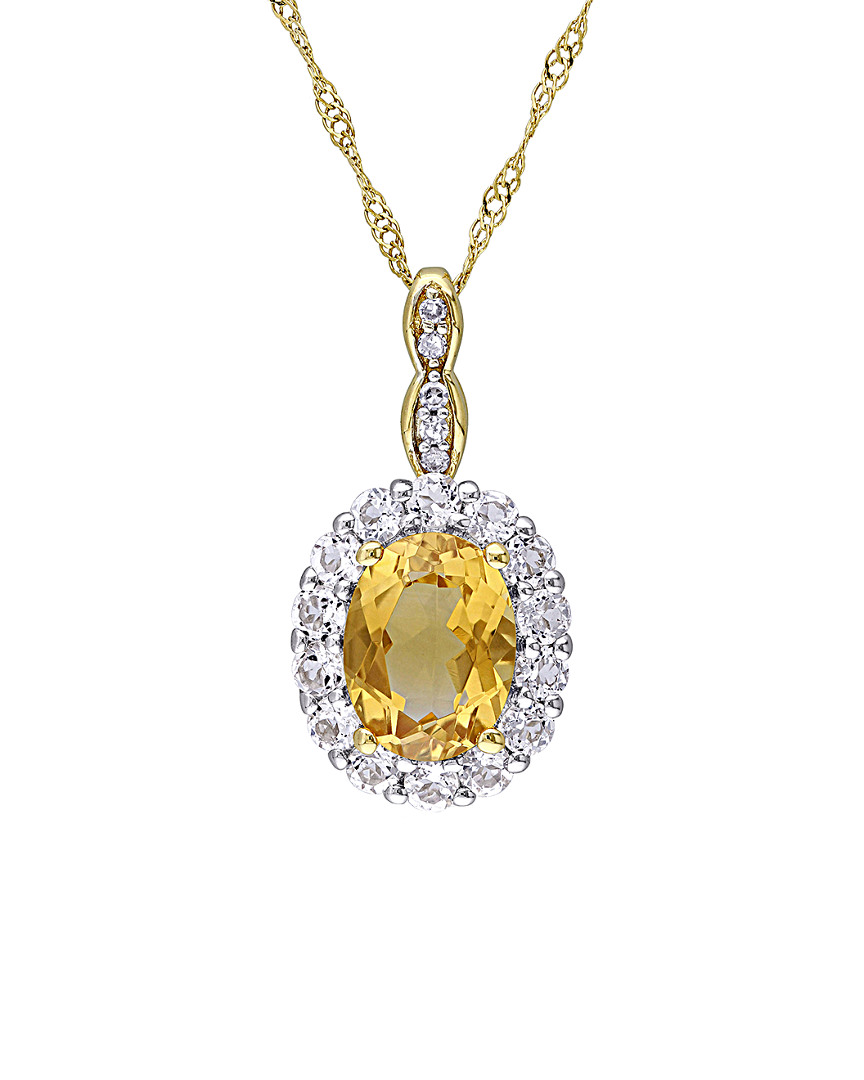 Rina Limor 14k 1.86 Ct. Tw. Diamond & Gemstone Pendant Necklace