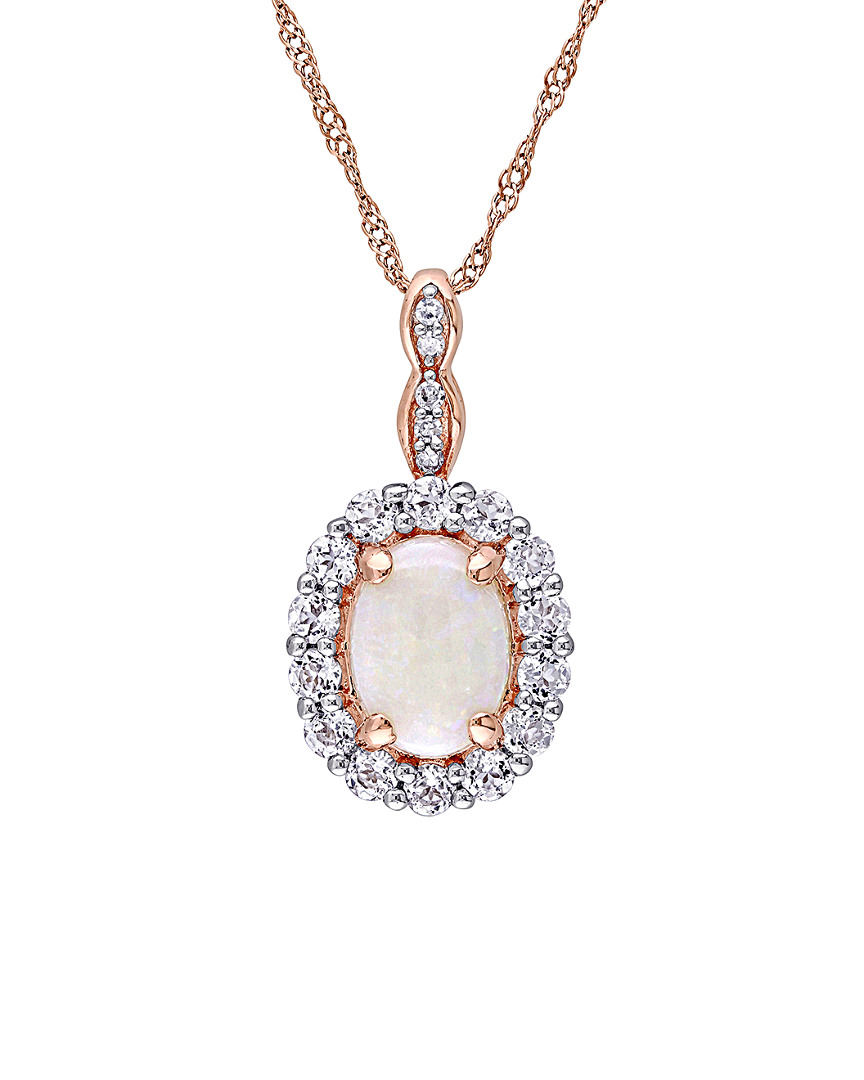 Rina Limor 14k Rose Gold 1.50 Ct. Tw. Diamond & Gemstone Pendant Necklace