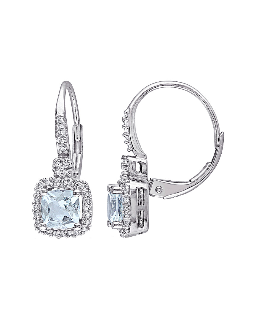 Rina Limor 10k 1.26 Ct. Tw. Diamond & Aquamarine Earrings