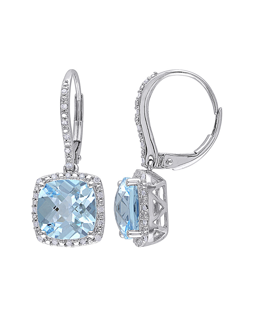 Rina Limor 10k 8.69 Ct. Tw. Diamond & Sky Blue Topaz Earrings