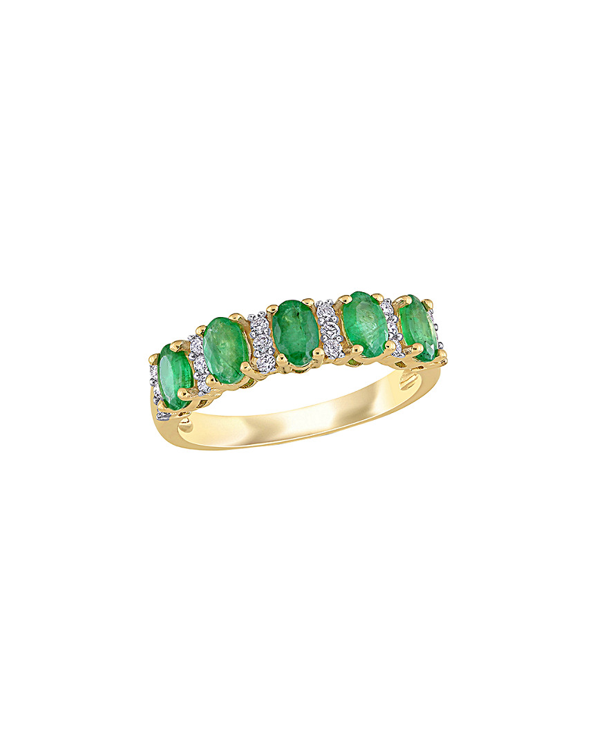 Rina Limor 14k 1.26 Ct. Tw. Diamond & Emerald Ring