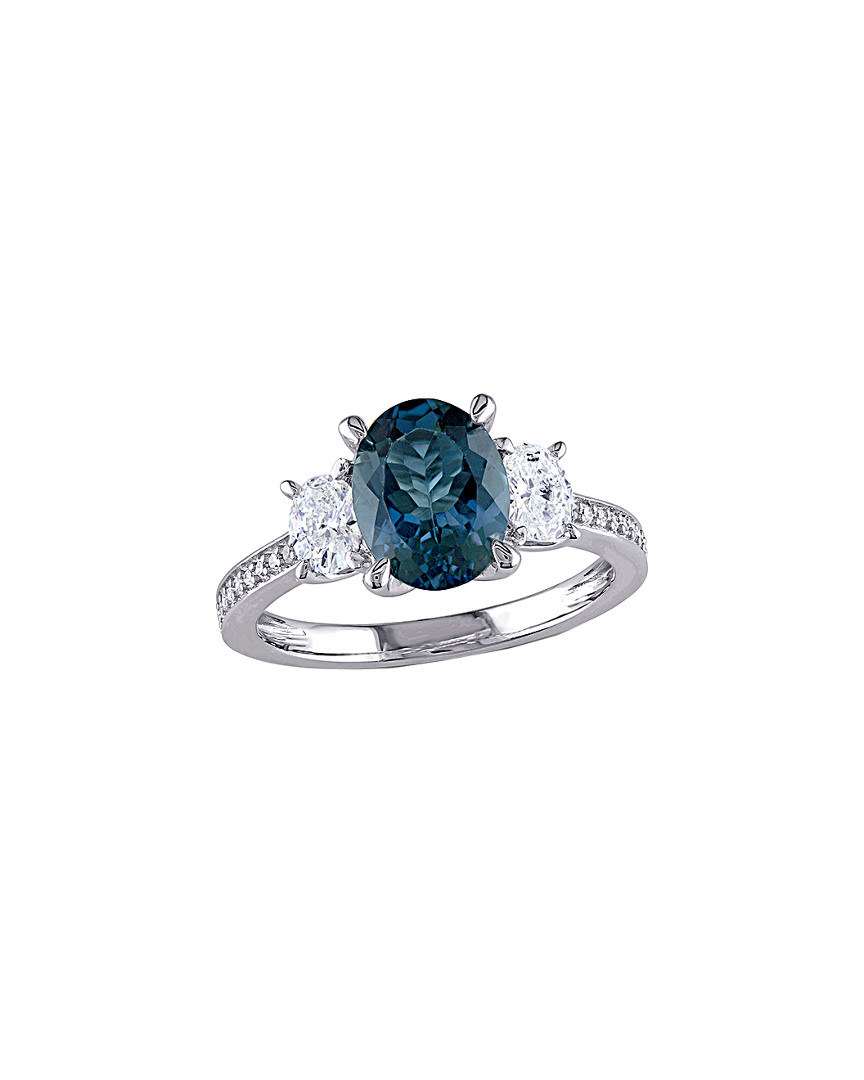 Rina Limor 14k 3.10 Ct. Tw. Diamond & London Blue Topaz Ring