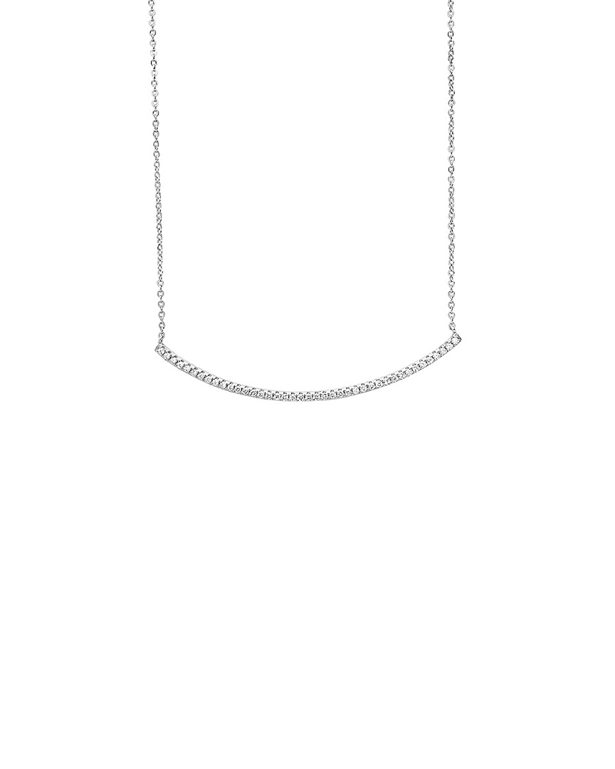 Sterling Forever Rhodium Plated Cz Pendant Necklace