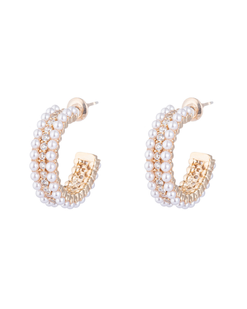 Shop Eye Candy La Luxe Collection Glass Pearl Huggie Earrings