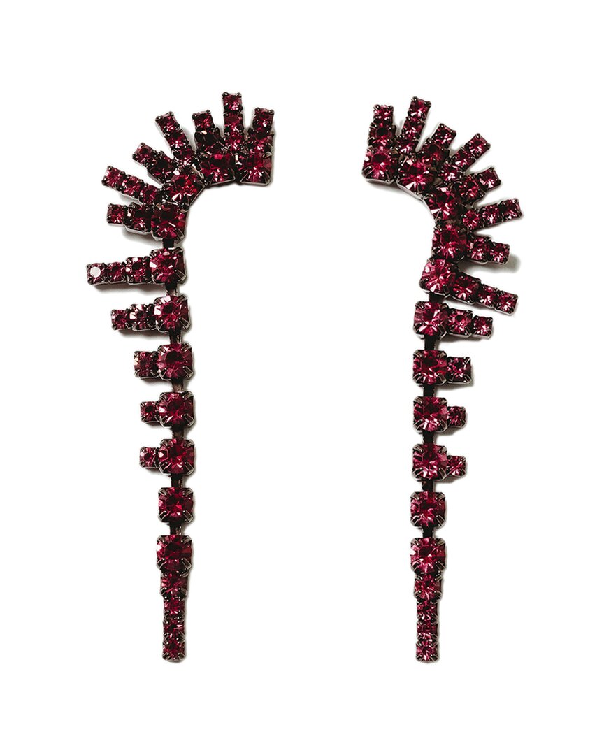 Elizabeth Cole 24k Plated Mae Earrings In Burgundy