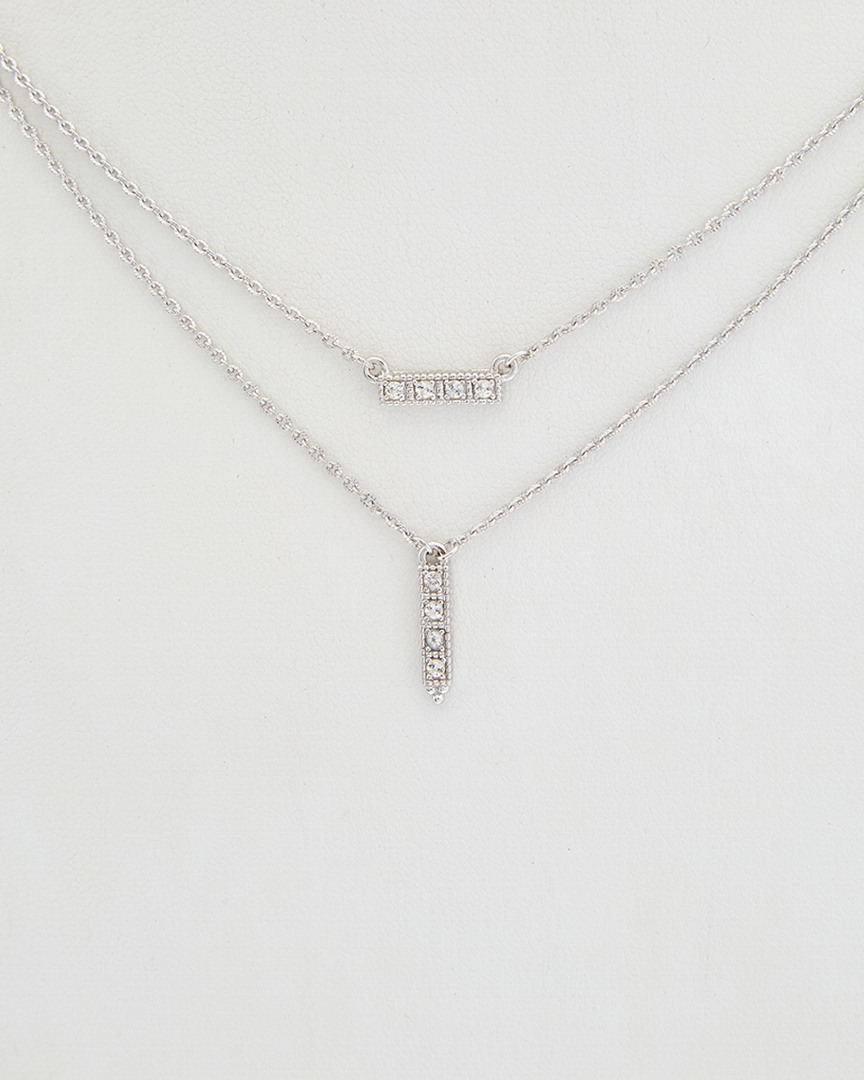 Image of Judith Ripka Little Luxuries Silver . ct. tw. White Topaz Pendant Necklace