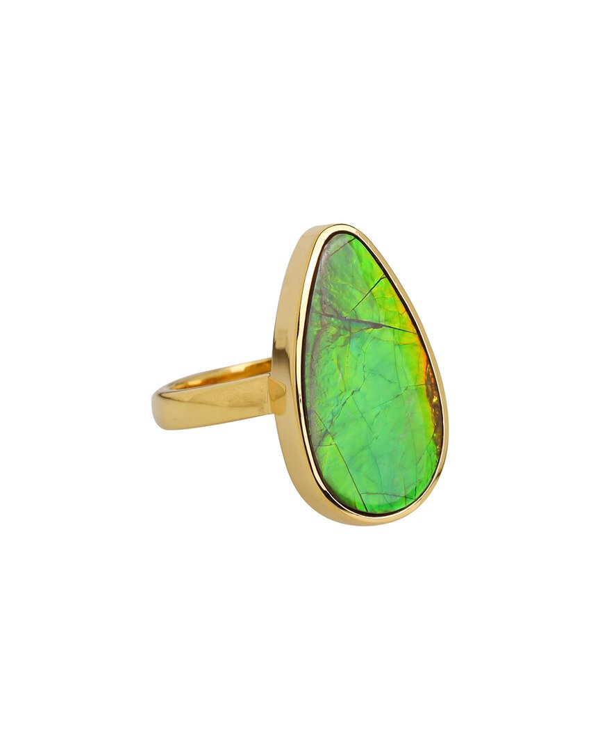 Shop Tiramisu 14k Over Silver 8.00 Ct. Tw. Ammolite Ring