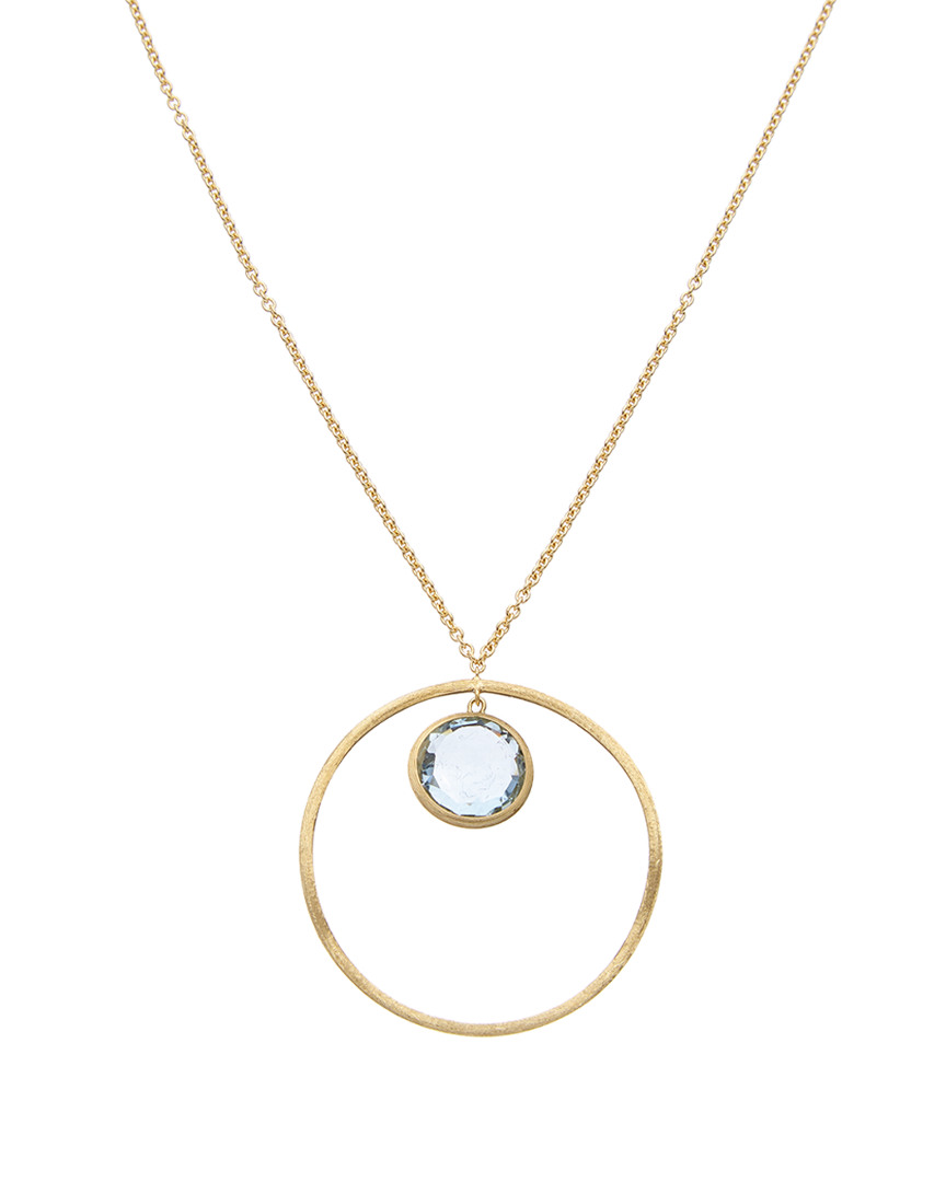 Image of Marco Bicego Jaipur K Blue Topaz Circle Pendant Necklace