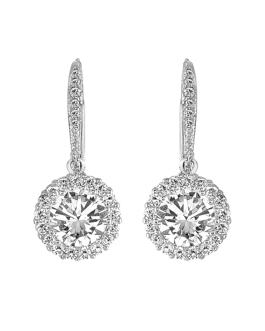 Genevive Silver Cz Drop Earrings