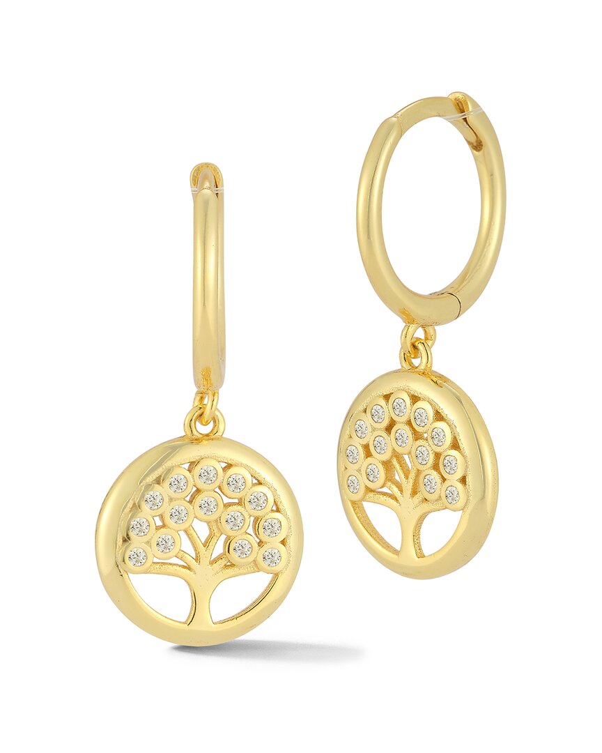 Glaze Jewelry 14K Over Silver CZ Tree of Life Hoops