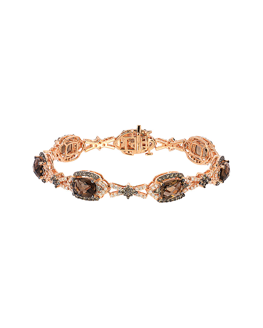 Le Vian 14k Rose Gold 11.85 Ct. Tw. Diamond & Chocolate Quartz Bracelet