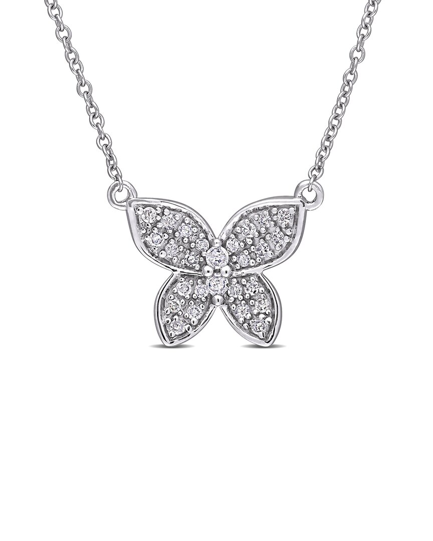 Rina Limor 10k 0.13 Ct. Tw. Diamond Butterfly Necklace