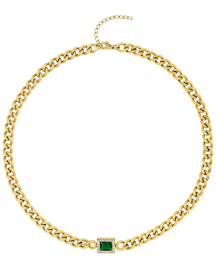 LIV OLIVER LIV OLIVER 18K PLATED CZ EMBELLISHED NECKLACE