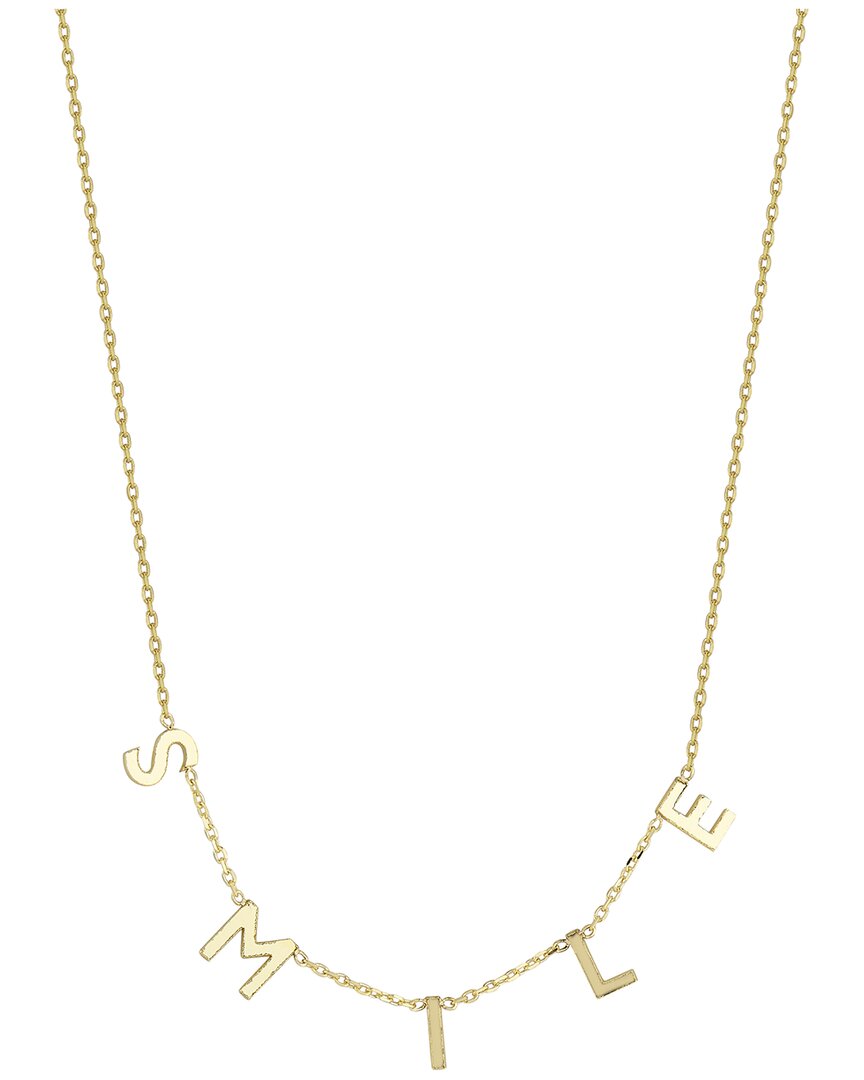 Italian Gold Smile Charm Necklace