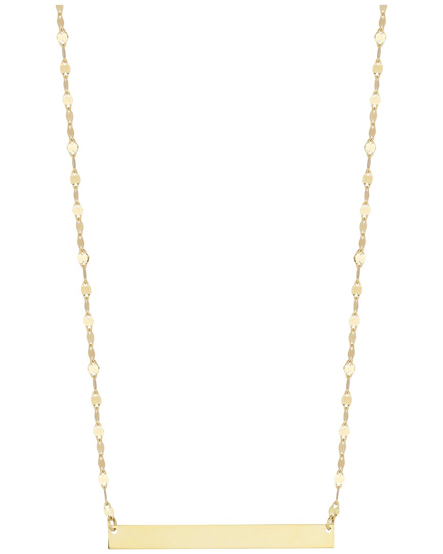 Italian Gold Mirror Chain Bar Necklace