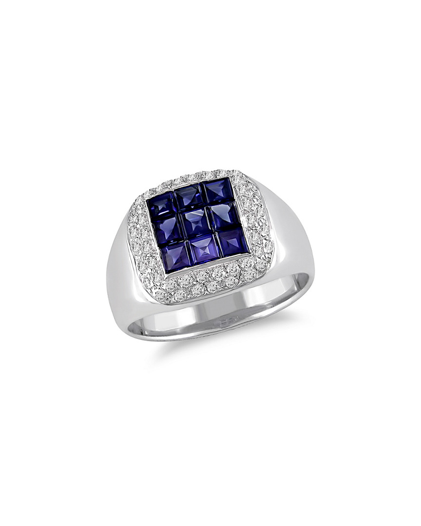 Diamond Select Cuts 18k 1.49 Ct. Tw. Diamond & Blue Sapphire Ring