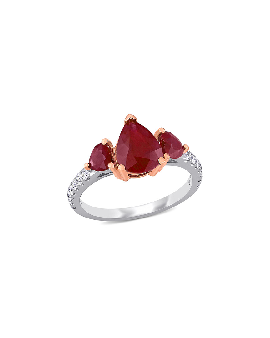 Diamond Select Cuts 14k Two-tone 3.10 Ct. Tw. Diamond & Ruby Ring