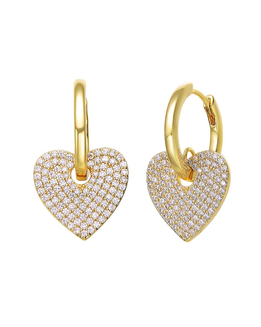 Rachel Glauber 14k Plated Cz Heart Earrings