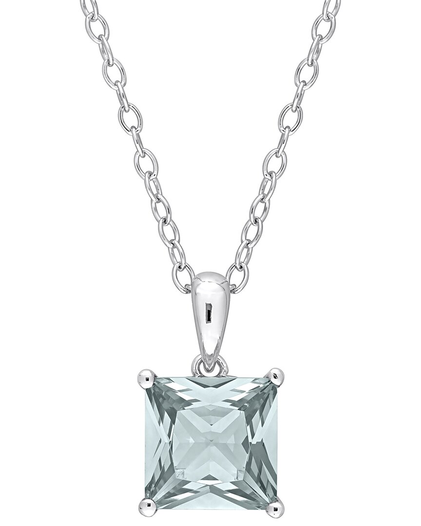Rina Limor Silver 2.00 Ct. Tw. Aquamarine Heart Pendant Necklace