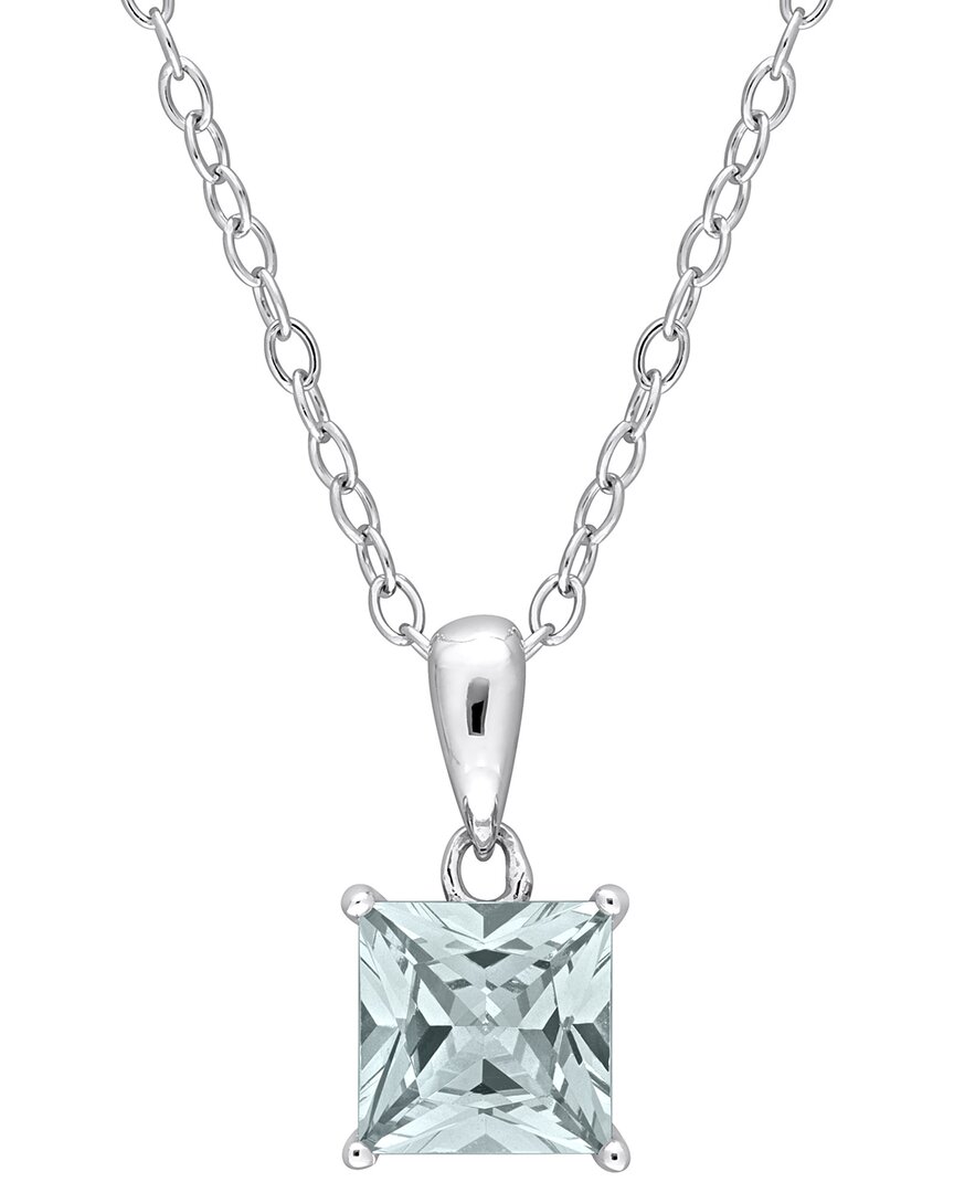 Rina Limor Silver 1.00 Ct. Tw. Aquamarine Solitaire Pendant Necklace