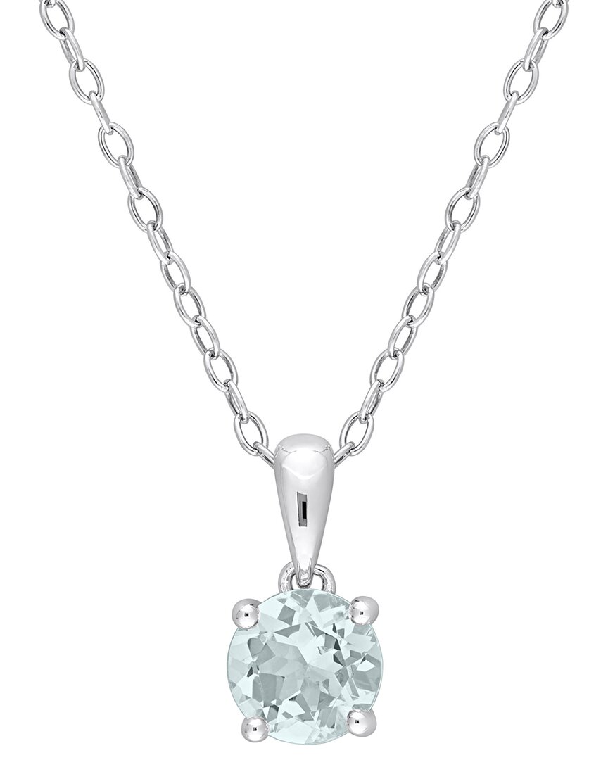 Rina Limor Silver 0.70 Ct. Tw. Aquamarine Heart Necklace