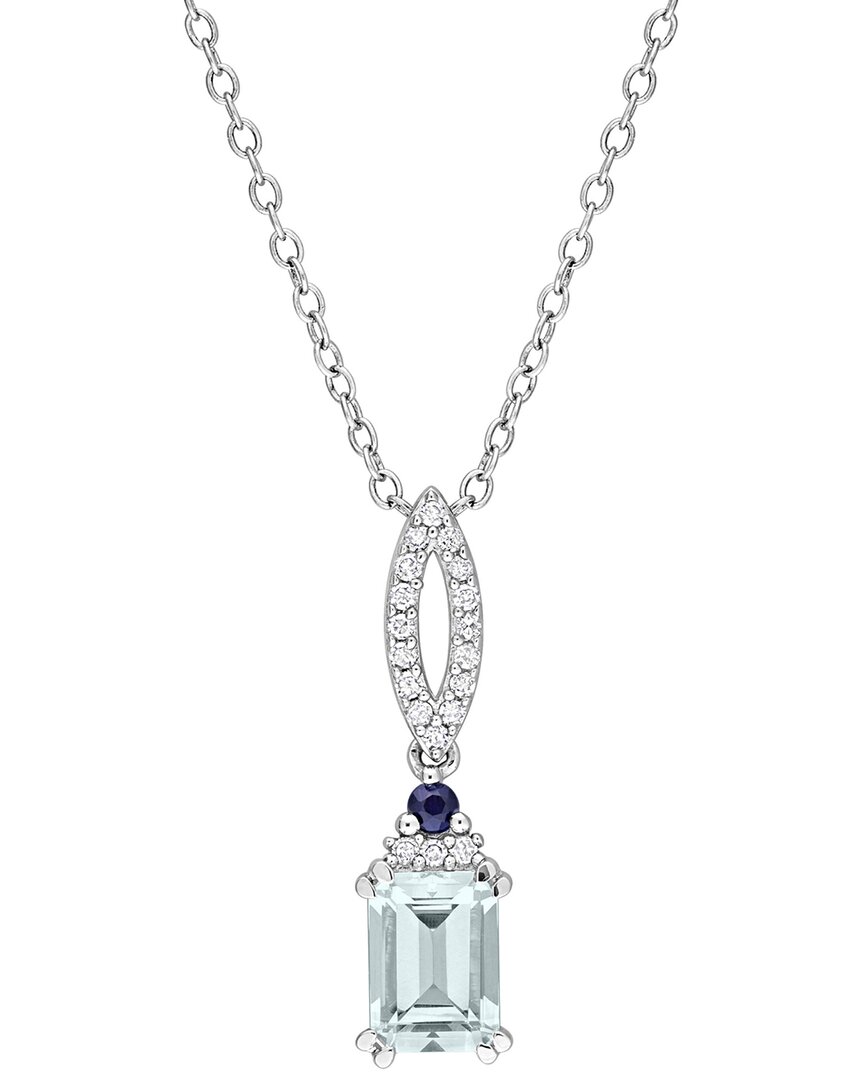 Rina Limor Silver 1.10 Ct. Tw. Diamond & Gemstone Pendant Necklace