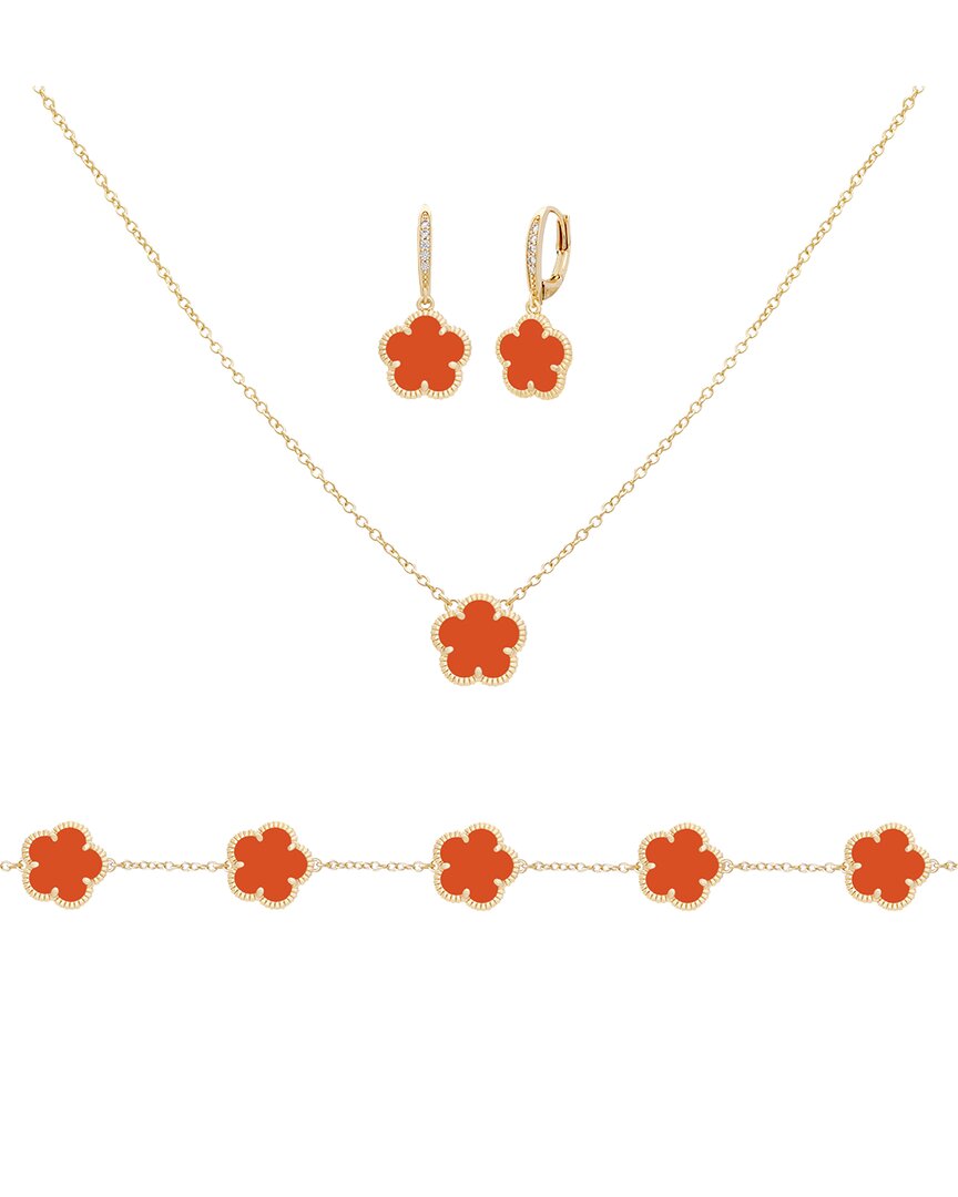 Jankuo Flower 14k Plated Cz Bracelet In Gold