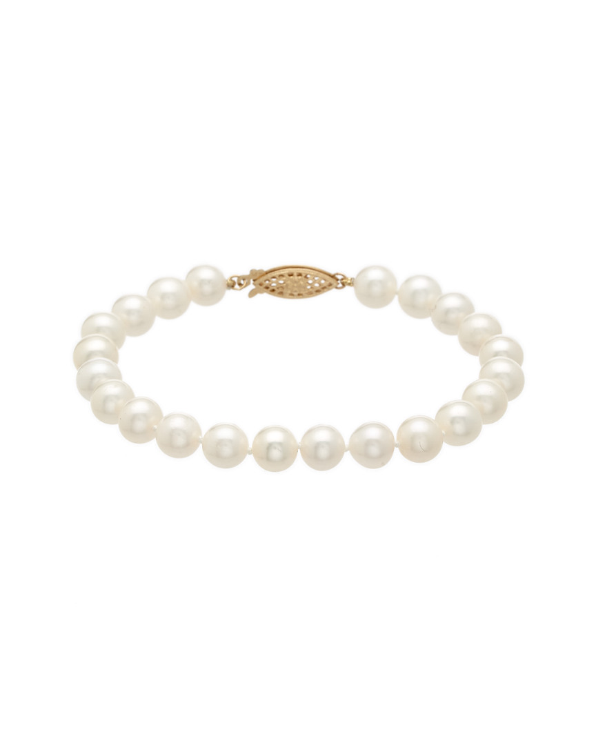 Pearls 14k 7-7.5mm Freshwater Pearl Bracelet In Multicolor