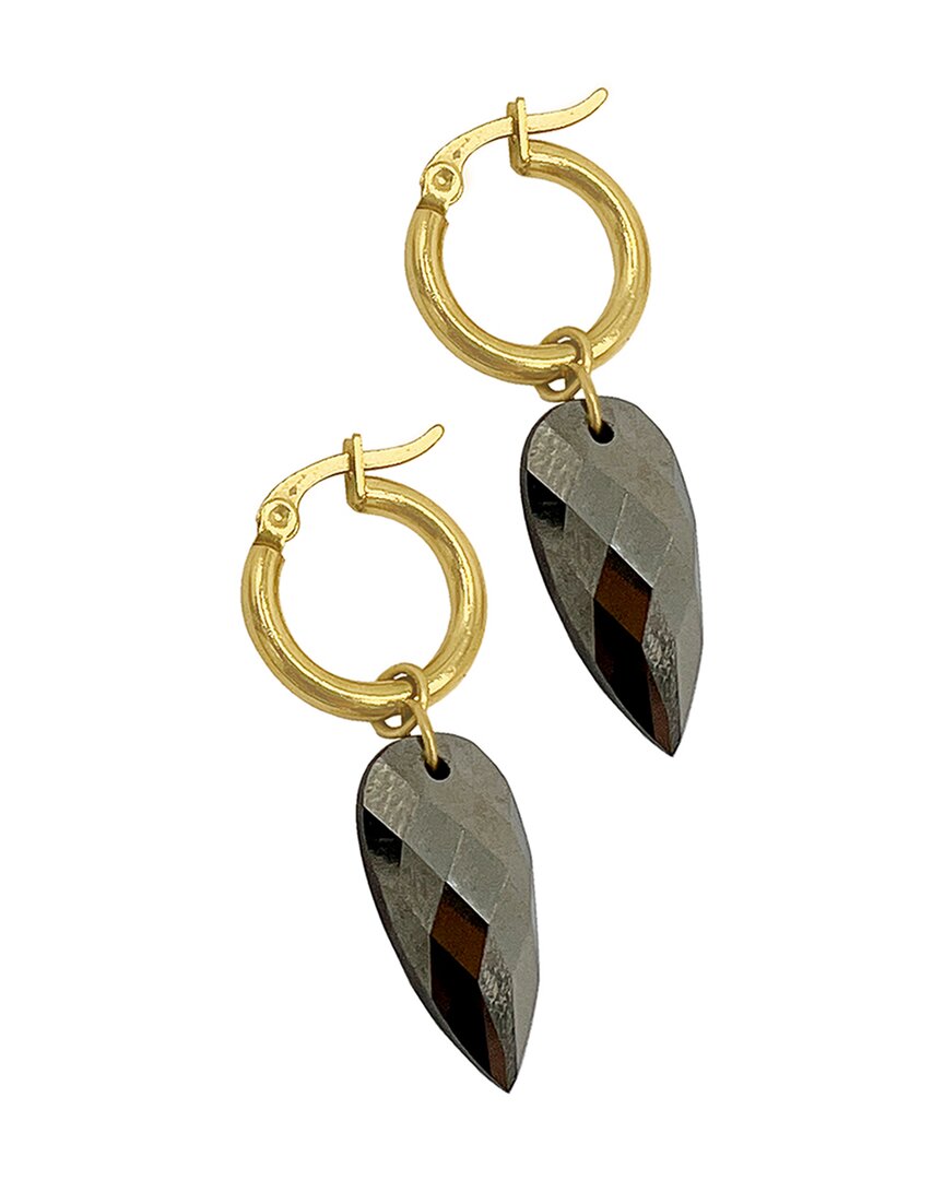 Adornia Fine Jewelry 14k Plated 11.00 Ct. Tw. Pyrite Water-resistan Drop Hoops