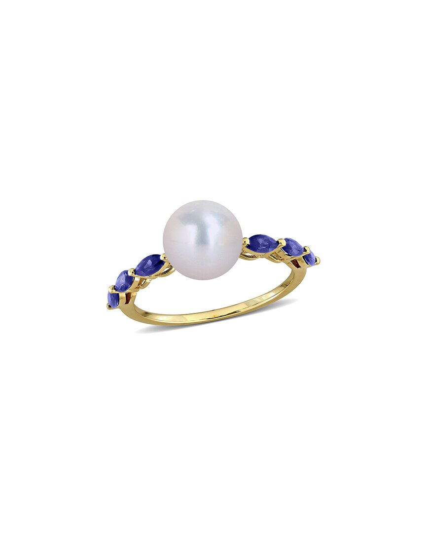 Rina Limor 8-8.5mm Cultured Freshwater Pearl And 3/4ct Tgw Cr In Gold
