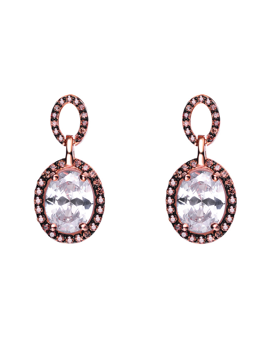 Genevive Silver Cz Drop Earrings In Gold