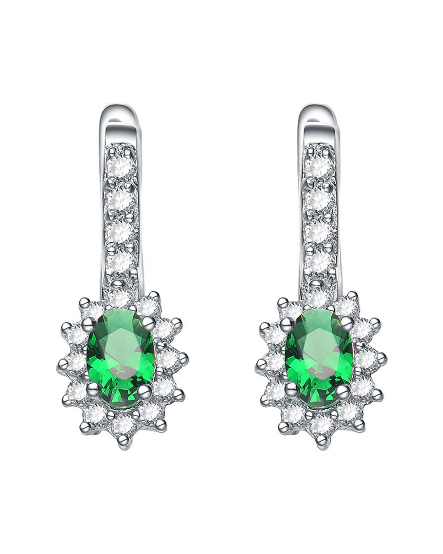 Genevive Silver Cz Drop Earrings