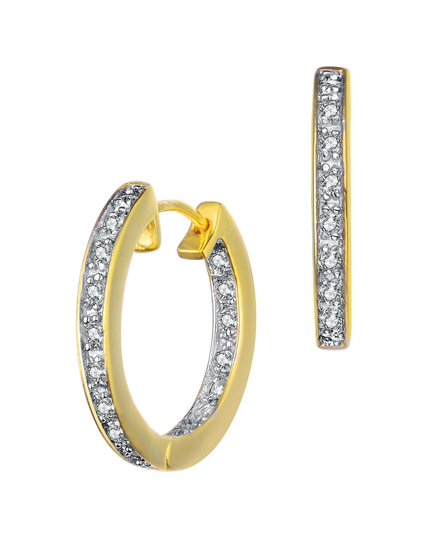 Genevive 14k Over Silver Cz Hoops