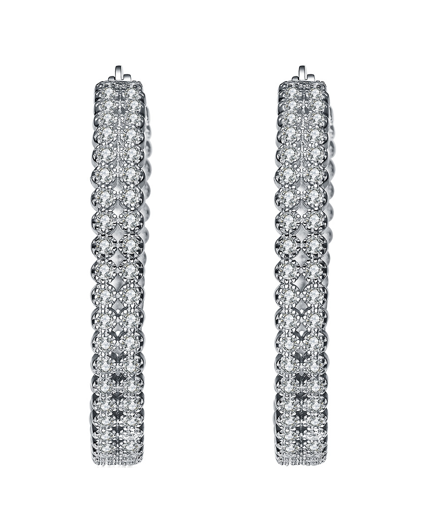 Genevive Silver Cz Hoops