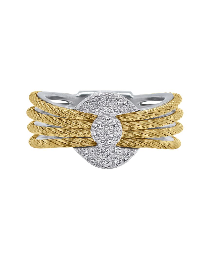 Alor Classique 18k & Stainless Steel 0.12 Ct. Tw. Diamond Cable Ring In Gold