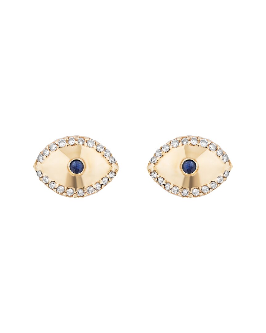 Ariana Rabbani 14k 0.20 Ct. Tw. Diamond Evil Eye Earrings In Gold