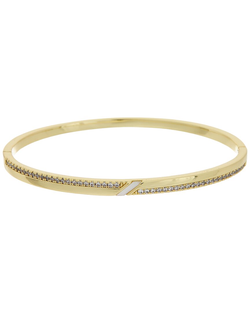 Juvell 18k Plated Pearl Cz Bangle Bracelet