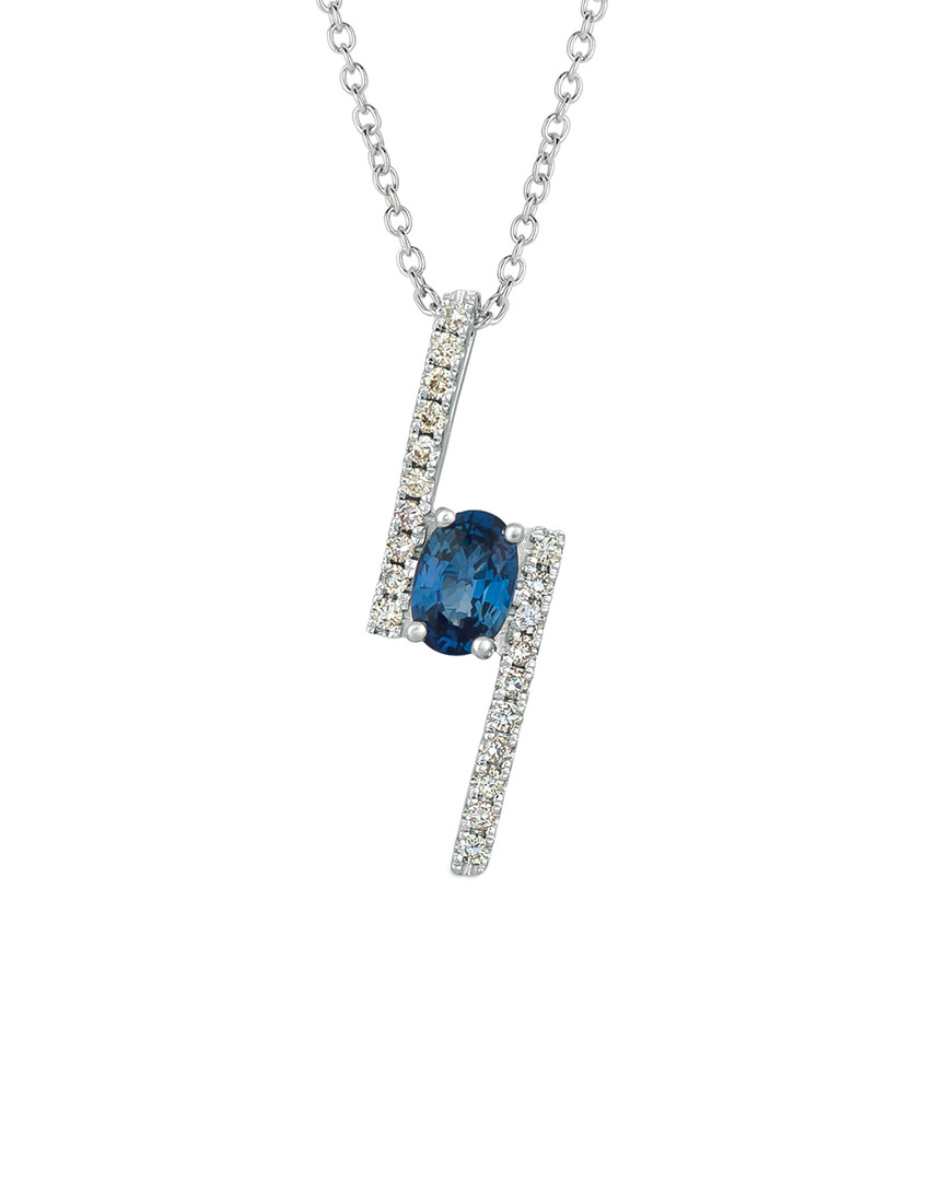 Le Vian 14k 0.64 Ct. Tw. Diamond & Sapphire Pendant Necklace